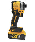 Compact 20V Max Brushless Cordless Impact Driver Kit With Battery And Charger Delivers Heavy Duty Muscle And Knockout Speed For The Daily Grind Featuring Smooth Variable Trigger And Blazing Bright Worksite Lighting side view