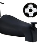Matte Black Slip Fit Tub Spout With Diverter Bathroom Faucet Wall Mount One Half Inch Slip On Copper Tubing Pull Up Diverter