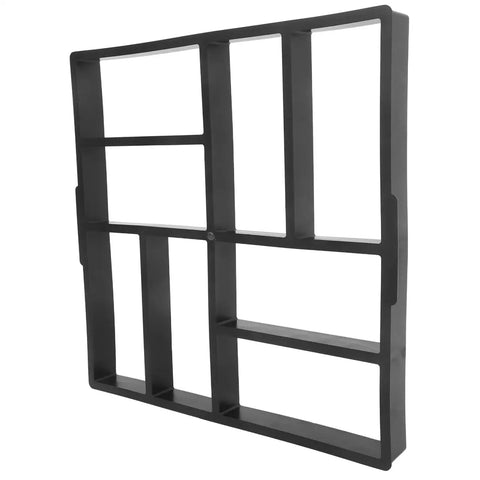 Plastic Path Maker Mold For Concrete Pavers 16.45 Inch Reusable Walkway Patio Driveway Mold, black, multiple rectangular sections