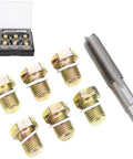 Get Your Oil Pan Back In Action With This M13x1.25mm Iron Sump Drain Plug Thread Repair Kit That Fixes Damaged Threads Fast And Keeps You Driving Smooth Without Leaks Or Major Shop Bills. M13x1.25mm iron sump drain plug repair kit with tap and six bolts