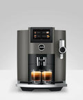 Premium Smart Automatic Coffee And Espresso Machine Featuring One Touch Brewing Sweet Foam Syrup Function That Hits Different, silver with touchscreen and espresso.