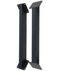 Two black Beefy 45 Degree Metal Corner Brackets For Wood Structures Heavy Duty Support Kit Weatherproof Black Powder Coated Steel Diagonal Triangular Brackets