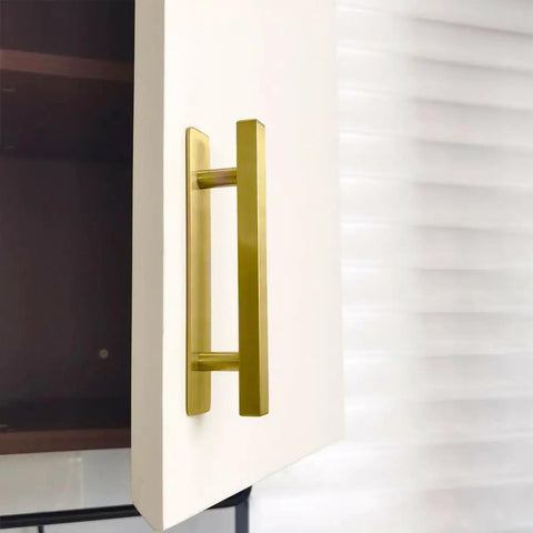 Self Adhesive Pull Handles 10 Pack Gold ABS Plastic Wardrobe Cabinet Drawer Pulls For Furniture No Drill Easy Install On Glass Tile Wood And Other Smooth Surfaces on white cabinet door
