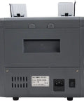 Rear view of Heavy Hitter Mixed Denomination Money Counter Machine with Smart Counterfeit Detector and ports for connections.