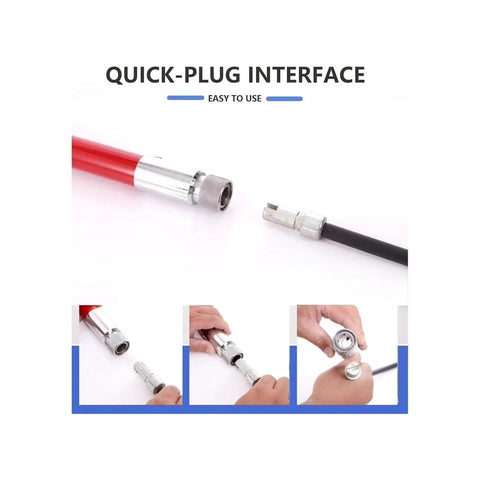 Quick-plug interface of Insulated Handle Rescue Hook For Electric Work Anti Electrocution Safety Pulling Pole 4 Meters 13 Feet Yellow