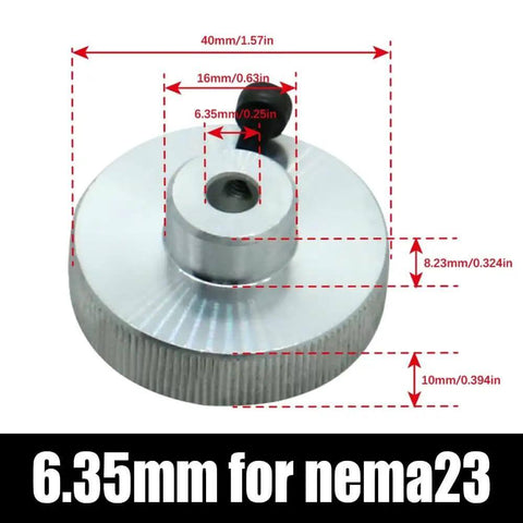CNC Stepper Motor Hand Wheel Gear Up For Precision Inner Hole Options 5mm 6.35mm 8mm Rugged Hand Wheel For Double Shaft CNC Control
