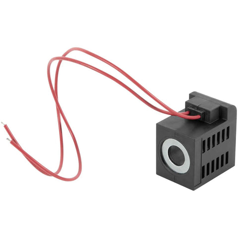 12V DC Solenoid Coil 22W with dual wire leads for hydraulic power units, fits Valve Stem Series 10 12 16 38 58, use in various lifts.