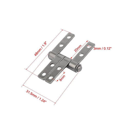360 Degree Friction Hinge With 2N.m Torque For Full Rotation And Precise Positioning, Metal Silver Tone, 48x31.5x8mm