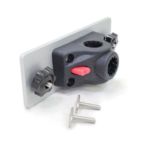 Universal Track Bracket for Versatrack and Ranger Track Systems, 360 Degree Rotating Fishing Rod Base Fits Smokercraft and Bass Tracker Gunnel Tracks
