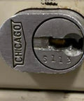 Heavy Duty Office Cabinet Replacement Key For S110 Core Fits Desk Drawers And Modular Cubicle Locks Genuine Oem Brass Hardware No Fuss Setup Slides Like A Charm For Daily Grind Use - close-up of Chicago lock with S110 core.