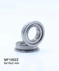 Totally Sick Pack Of 10 Flanged Deep Groove Ball Bearings MF106ZZ Chrome Steel ABEC-1 Miniature Size 6x10x3mm stacked view