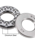 4 Pack 51204 Carbon Steel Axial Thrust Ball Bearings 20mm Inner Diameter 40mm Outer Diameter 14mm Width shown with chromium steel label