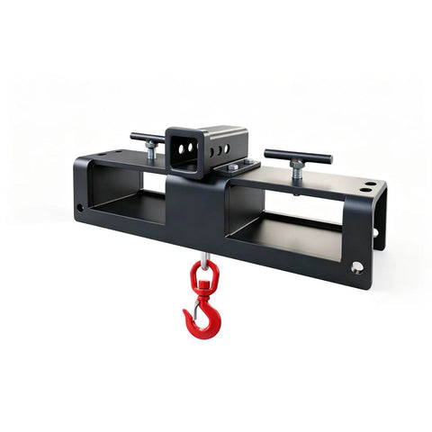 Heavy Duty Forklift Lifting Hook With 2 Inch Receiver Hitch, Dual Fork Mounted Lifting And Towing Attachment, 10 Ton Max Capacity