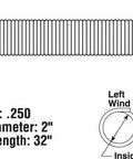 GD 12235 Garage Door Torsion Spring 0.250 In Wire By 2 In Inside Dimension By 32 In Length Green End Right Hand Wind Single Pack diagram