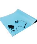 ESD Safe High Temperature Mat Kit For Electronics Assembly, 18 Inches Wide, 30 Inches Long, 0.08 Inches Thick, Blue, Includes Wrist Strap