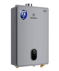 Whole House Gas Tankless Water Heater Shoots Out Instant Hot Water At 7.9 Gallons Per Minute With A Serious 180000 Btu Rating for indoor use.