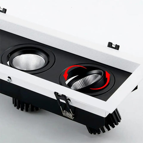 4 Pack Adjustable Recessed Led Downlights With Snap Swivel Angles And Clean Aluminum Trim, showcasing adjustable swivel angles.