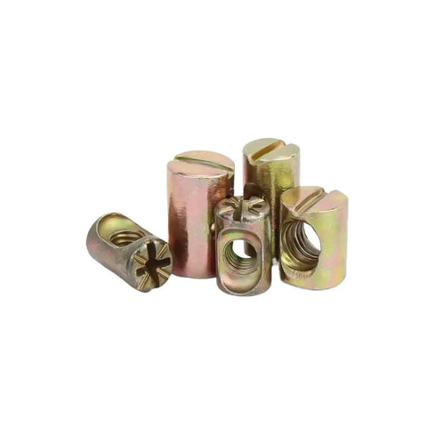 Hammer Nut Head 2 In 1 No-Fuss Furniture Connector With Inner Hex Screw Cap M6 M8, Easy Tap Install, Secure Joint Fastening, displayed