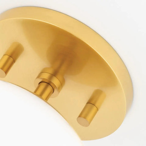 Close-up of the aged brass finish on Stella 1 Light Semi Flush Ceiling Fixture, Model H105601-AGB.