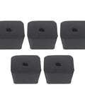 Five Pack Rubber Shock Absorbing Pads For Gym Equipment Anti Slip Feet Bumpers With 16mm Hole 46x46x25mm Floor Protectors