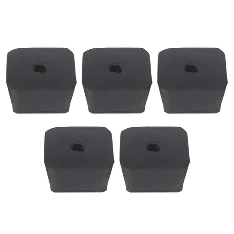 Five Pack Rubber Shock Absorbing Pads For Gym Equipment Anti Slip Feet Bumpers With 16mm Hole 46x46x25mm Floor Protectors