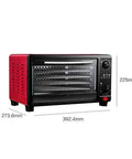 Top Notch 5 Layer Food Dehydrator With Mute No Sweat Drying Cycle And Easy Peasy 24 Hour Timer, red and black, showing 5 trays.