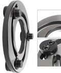 Close-up view of Heavy Duty Hydraulic Jaw Boring Ring Adjustable Three Jaw Chuck For Cnc Lathe Soft Top Jaws Bore Repair Claw Device.