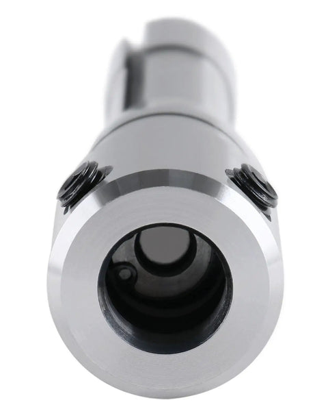 Close-up of R8 To Three Quarter Inch Weldon Shank Arbor Adapter for Milling Machines, showing its drill bit insertion end.