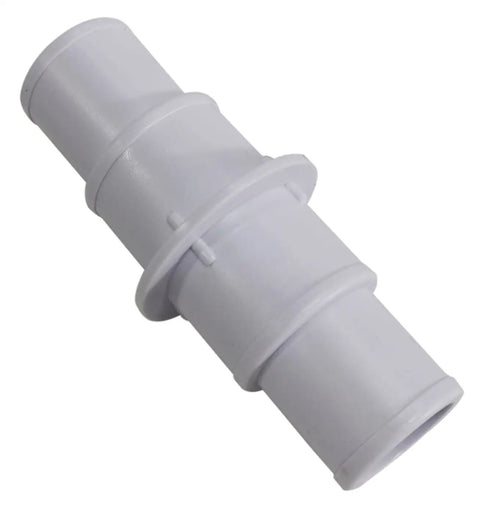 Pool Hose Connector Coupling Adapter 1-1/4 And 1-1/2 Inch, Two Pack, Lets You Link Vacuum Hose, Pool Cleaner, Or Filter Pump Hoses For Above Ground Pools, Mix And Match 1-1/4 And 1-1/2 Hoses To Extend Reach. gray plastic pool hose coupling adapter