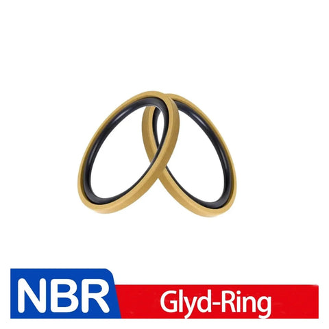 One Piece Hydraulic Cylinder Seal For Reciprocating Or Oscillating Piston Rods Two Way Wear Seal Washer PTFE NBR Material