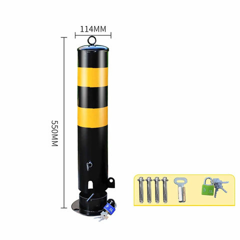 Built Like A Tank Heavy Duty Powder Coated Safety Bollard Post With Bright Reflective Markers For Daily Solid Parking Barrier Setup And Smooth Roadway Channelizing