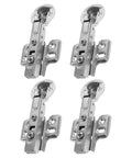 Set of four stainless steel cabinet door damper hinges with hydraulic damping no-slam soft close for kitchen cabinets and doors replacement.