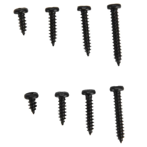 300 Pcs Self Tapping Screws Cross Pan Head Set In Carbon Steel M3 Black With Sturdy Storage Box, various screw sizes displayed