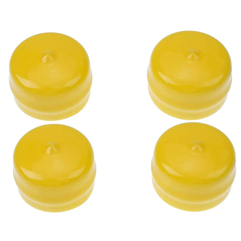 Four yellow Axle Cap Bearing Cover M143338 Go To Replacement Part For John Deere Lawn Mower And Lawn Tractor