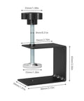 Dimensions and features of Heavy Duty C Clamp Set for Cabinet Installations, 304 Stainless Steel Adjustable Clamps, 2 Pack