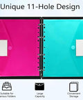 Six Pack Plastic Binder Pockets Folders With Transparent Pockets And Label Window A4 Size Each Holds Up To 150 Sheets, open view
