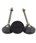 Heavy Duty Chair Leg Floor Protectors 6 Piece Adjustable Furniture Glides with thick rubber base and metal threads for stability.