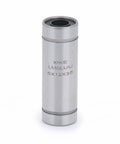 XIKE LM6LUU sealed linear ball bearing, 6x12x35 mm, silver metal, close-up view