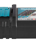 Side view of 18V LXT Lithium-Ion Rapid Optimum Charger Turbo Fast Battery Recharges for power tool batteries.
