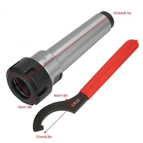 Beefy Workhorse Collet Chuck Holder For MT4 ER32 M16 Carbon Steel Tooling Holder With Wrench For CNC Milling Lathe Drilling