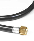 Close-up of hose from Adjustable 0 To 20 PSI Propane Regulator With Five Foot Hose For QCC1 Type1 Tanks Fits LP Gas Grills Turkey Fryers Patio Heaters