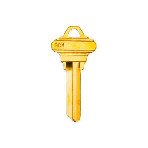Brass Finish Uncut Key Blanks SC4 6SH1 Locksmith Grade 6 Pin Blank Keys