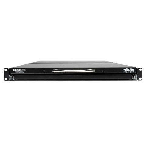 Front view of Professional 16 Port IP KVM Switch With Solid 19 Inch LCD Screen Keyboard And Touchpad For Plug And Play Rack Mount Server Management Remote Access.