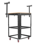 Badass Heavy Duty Rolling Planer Stand With Adjustable Height Extension Rollers And Smooth Gliding Wheels Supporting Up To 550 Pounds for woodworking tasks.