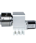 Heavy Duty Harmonic Reducer Gearbox For Cnc 4Th Axis Rotary Table Stepper Motor Drive Indexing Head With 100Mm Jaw Chuck And 22Mm Bore side view showing stepper motor and chuck.