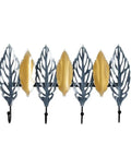 Big Letter Wall Mount Coat Hook Heavy Duty Entryway Key Organizer Sturdy Home Storage Rack With Durable Matte Finish displaying leaf-shaped hooks.