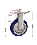 Pro Grade Rubber Castor Wheels With Rolls Like Butter Swivel Design And Thickened Bearings For Quiet Cart Gliding, 113mm x 75mm size.