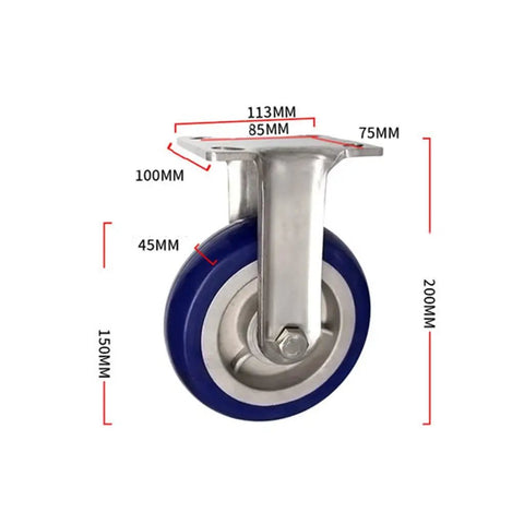 Pro Grade Rubber Castor Wheels With Rolls Like Butter Swivel Design And Thickened Bearings For Quiet Cart Gliding, 113mm x 75mm size.