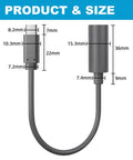 Heavy Duty USB C To DC Power Adapter Featuring 100W PD Fast Charge Waterproof Connector sizes and dimensions displayed clearly.