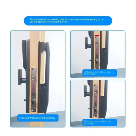 Image showing measurement instructions for Solid Choice Face Recognition Smart Lock And Biometric Deadbolt for proper installation.